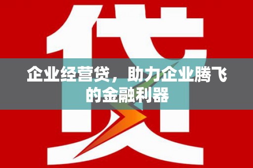濠江企业经营贷，助力企业腾飞的金融利器