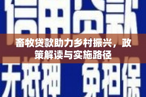 濠江畜牧贷款助力乡村振兴，政策解读与实施路径