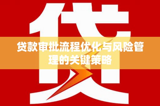 濠江贷款审批流程优化与风险管理的关键策略