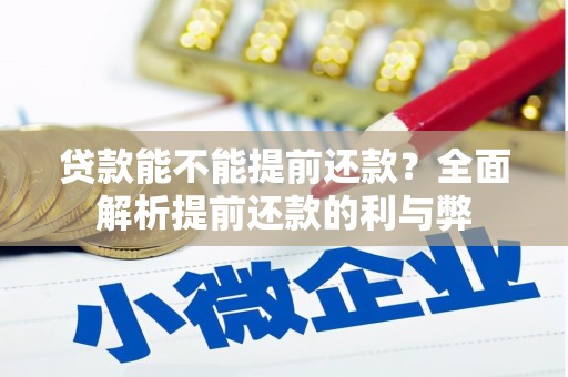 濠江贷款能不能提前还款？全面解析提前还款的利与弊