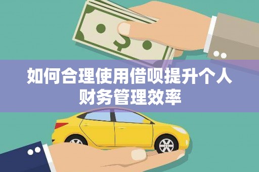 濠江如何合理使用借呗提升个人财务管理效率