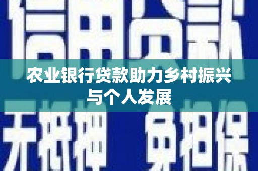濠江农业银行贷款助力乡村振兴与个人发展