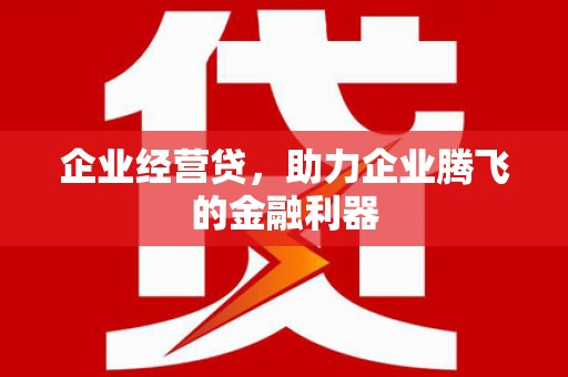 濠江企业经营贷，助力企业腾飞的金融利器